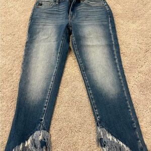KanCan Distressed Ankle Jeans in Blue